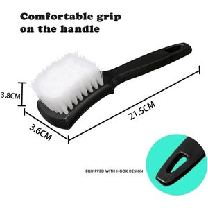 Spazzola Nera a Setole Rigide per Pulizia Pneumatici, Spazzola Bianca per Dettagli Auto e Tappeti, per Lavaggio Auto - Product Image 6