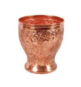 Export Trending Copper Glass Tumbler Manufacturer Ayurvedic Drinking Water Cup Bulk Metal <b>Drinkware</b> Supplier - Product Image 1