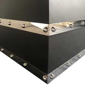 Hotte de cheminée murale noire en acier inoxydable avec bande et rivets en acier inoxydable - Product Image 5