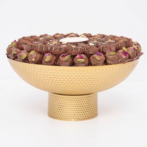Bol à chocolat moderne en argent plaqué avec support, plat de service décoratif en argent orné pour fruits secs, cadeaux de mariage et usage domestique - Product Image 6