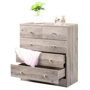 Commode moderne simple grise à 5 tiroirs - Product Image 6