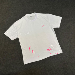 T-shirt homme personnalisé en coton 100% délavé à l'acide, coupe ample, grandes tailles et impression sérigraphique avec impression de logo - Product Image 3