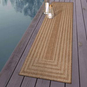 Hot Selling Natural Best SellerGeometric Sand/Natural Easy-Care Jute-Style Indoor/Outdoor Flat Woven Area Rug Floor Mat Area Rug - Product Image 3