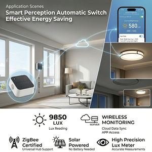 เซ็นเซอร์วัดแสงอัจฉริยะ ZigBee พลังงานแสงอาทิตย์ เครื่องวัดความเข้มแสงไร้สาย จอภาพวัดแสงแบบเรียลไทม์ IoT การเกษตร บ้านอัจฉริยะ - Product Image 4