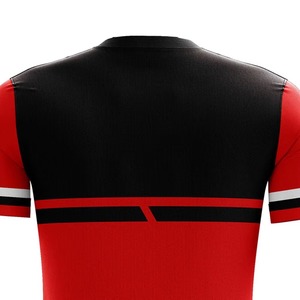 Camiseta de Fútbol Personalizada de Manga Corta, Uniforme de Equipo Sublimado, Top de Partido Rojo y Negro, Alta Calidad, 100% Poliéster, Secado Rápido - Product Image 3