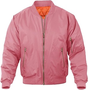 Blouson bomber gris pour homme, fermeture éclair, col montant, coupe-vent décontracté en polyester, vêtement d'extérieur automne-hiver - Product Image 5