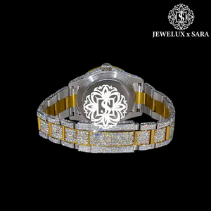 Montre en diamant blanc de qualité supérieure, sertie de pierres, et design éclatant pour hommes, disponible à un prix compétitif depuis l'Inde. - Product Image 1