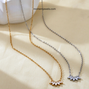 Collier pendentif feuille en zircon plaqué or 18 carats, chaîne délicate pour clavicule, pour femme, cadeau de fête - Product Image 6