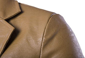 Blazer en cuir pour homme personnalisé avec logo/couleurs, cousu sur mesure, décontracté, anti-plis, respirant et confortable - Product Image 5