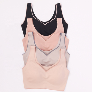 Sujetador Deportivo Personalizado sin Costuras para Niñas, Tejido Elástico Cómodo, Ropa Deportiva para Correr y Gimnasio, Soporte Medio, Secado Rápido, Transpirable - Product Image 1