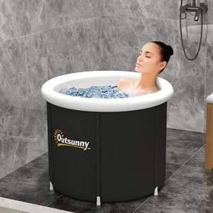 Outsunny 79 Gallon Outdoor <b>Portable</b> Ice <b>Bath</b> Tub with Thermo Lid Cover and Carry Bag for Athletes Recovery - Product Image 2