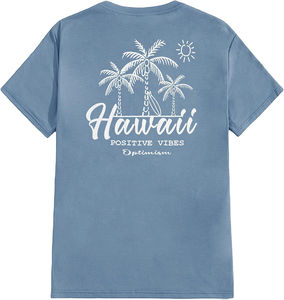 T-shirt en velours côtelé 100 % coton, coupe classique, manches courtes, infroissable, respirant, sérigraphie, modèle 2026, col rond, léger - Product Image 1