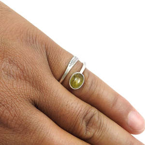 Handmade Bohemian <b>Ring</b> In <b>925</b> Sterling <b>Silver</b> <b>Ring</b> Natural Oval Cut Yellow Tourmaline Gemstone <b>Ring</b> Perfect Gift For Her - Product Image 3