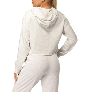 Nouveauté 2025 – Sweat à capuche court pour femme, 100 % coton, respirant, tendance, pour le sport et l'entraînement, personnalisable, service OEM, vente en gros - Product Image 5
