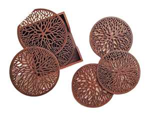 Ensemble de 4 dessous-de-verre modernes écologiques en bois et résine époxy, épaisseur 5 mm, 4x4 pouces, rectangulaires, pour la cuisine - Product Image 1