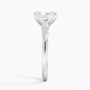 Anillo BOJ 0147 con Corte Radiante, Plata 925, Engaste de Puntas Marquise y Redondas, Anillo Solitario con Diamante de 2ct, Color D, VVS1, Moissanita GRA - Product Image 3