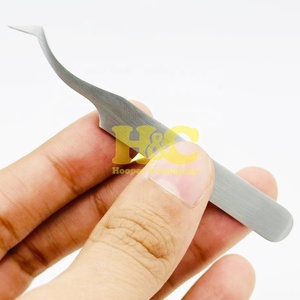 Juego de Pinzas para Extensión de Pestañas de Acero Inoxidable con Punta Lisa Plateada, Pinzas Duraderas para Pestañas de Visón, Pinzas Pequeñas - Product Image 2