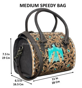 Sac de voyage Thunderbird en cuir véritable fait main, taille moyenne, pour femme, sac de sport durable pour l'extérieur – Collection March Expo - Product Image 2