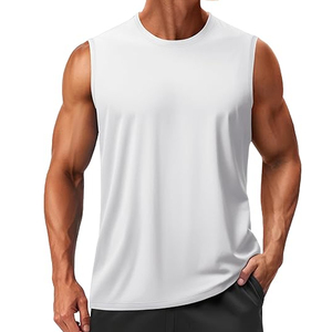 Summer Casual Sleeveless <b>T</b>-Shirt Men Women Quick-Drying Polyester <b>Light</b> Plate Print Crewneck Waistcoat Wide Shoulder Vest - Product Image 6