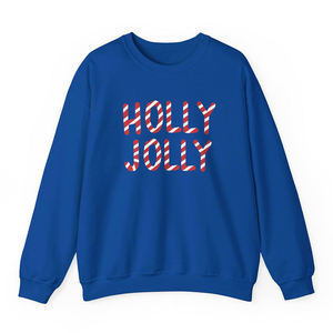 เสื้อสเวตเชิ้ตคอกลม Holly Jolly สำหรับผู้หญิง ตกแต่งด้วยแพทช์ตัวอักษรแบบ Varsity Chenille ดีไซน์ลำลอง สไตล์วินเทอร์ไวบ์ เหมาะสำหรับวันหยุดพิเศษ - Product Image 3