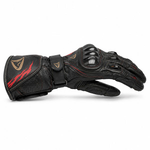 Gants de course moto de qualité supérieure en cuir noir respirant avec fermeture auto-agrippante pour motocross - Product Image 3