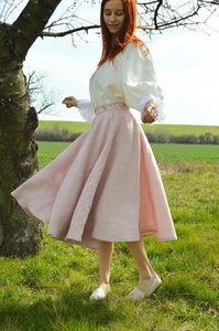 Women's Casual Full Circle Floor-Length Wrap Design Eco-Friendly Breathable 100% Cotton Natural Waist Summer <b>Skirt</b> - Product Image 3