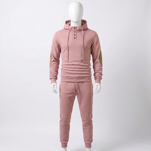 Men's Hooded Sweatshirt and <b>Jogger</b> Pants <b>Set</b> Casual Two Piece Tracksuit <b>Matching</b> Apparel - Product Image 1