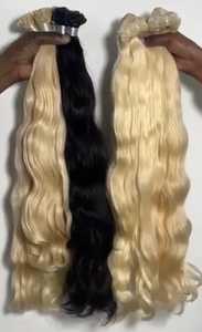 Extensions de cheveux humains indiens Remy double trame, tissées à la machine, en vrac - Product Image 3