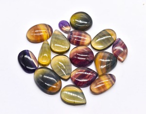 Cabochons en Fluorite Naturelle en Gros – Lot de Cabochons Lisses en Fluorite Bio Colorée pour la Fabrication de Bijoux – Cristaux de Fluorite - Product Image 1