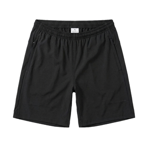 Custom LOGO Men's 100% Polyester Men's Shorts <b>Elastic</b> Waist with Draw <b>Cord</b> Side Zipper Pockets Workout Breathable Sports Shorts - Product Image 1