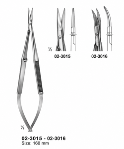 Micro-ciseaux Vitra Instruments à ressort 160 mm, instrument dentaire en acier inoxydable de qualité supérieure, argenté, modèle 02-3015-02-3016 - Product Image 1