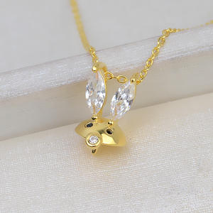 Collar de Mujer con Colgante de Conejo de Plata S925 Hecho a Mano con Cadena de Clavícula de 10-14 cm, Conjunto de Joyería DIY, Colección del Zodiaco 2020 - Product Image 5