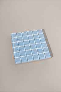 Ensemble de dessous-de-verre en mosaïque de verre à motif damier carré, protection de table, tapis de surface résistant à la chaleur, support pour boissons, pour verrerie - Product Image 5
