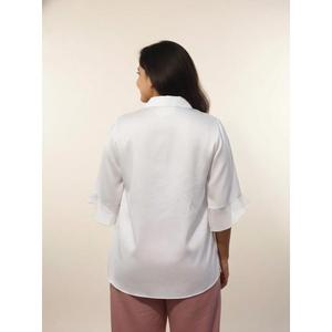 Chemise classique en coton pour femmes, boutonnée, manches courtes, décontractée, pour le bureau et tous les jours - Product Image 4