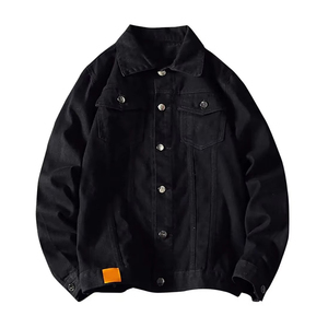 Best Selling Eco-Friendly <b>Customized</b> Color <b>Denim</b> Bomber <b>Jacket</b> for Men Front Winter Turn-down Collar 100% Cotton High Quality - Product Image 3