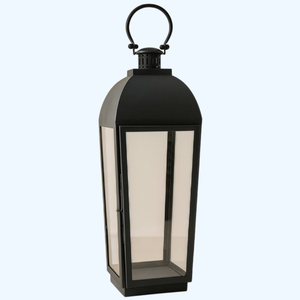 Vente en gros de lanternes à bougies en métal écologiques portables de couleur noire avec poignée dorée pour Noël - Product Image 4