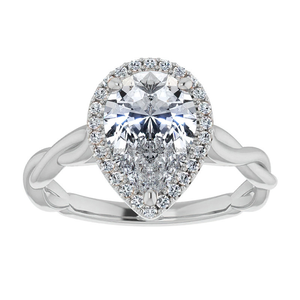 แหวนหมั้นเงิน925เม็ดลูกแพร์ตัดเพชรที่โตขึ้นได้รับการรับรอง IGI สี F ของขวัญแต่งงานชุบทอง VS1ใส4X6 - Product Image 1