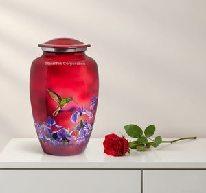 โกศบรรจุอัฐิรูปนกฮัมมิงเบิร์ด ทำด้วยมือ สำหรับบรรจุอัฐิมนุษย์  โกศโลหะทนทานสำหรับจัดงานศพและตกแต่งบ้าน - Product Image 2