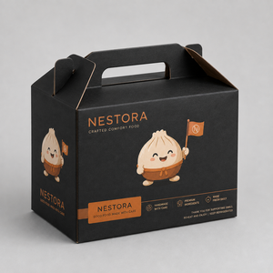 Boîte en carton personnalisée avec poignée pour emballage alimentaire, boîte à emporter pour repas, idéale pour les burgers et poulet frit - Product Image 1