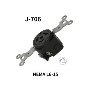 เต้ารับแบบล็อคเกลียว Hubbell รุ่น J-706 รองรับมาตรฐาน NEMA L6-15 15A 250V ป้องกันน้ำและฝุ่นระดับ IP20 มาตรฐาน UL498 สำหรับมอเตอร์อุตสาหกรรม - Product Image 1