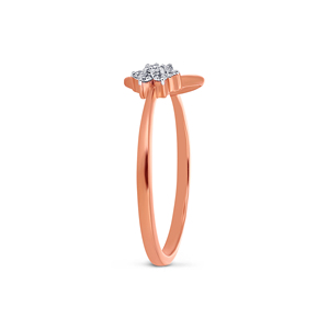 14K Rose Gold Diamond Flower <b>Ring</b> Round Brilliant Cut Floral Cluster <b>Open</b> Circle Design Engagement <b>Ring</b> for Women 0.10 CT - Product Image 2