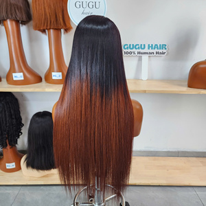 วิกผมเวียดนามแท้ 100% หรูหรา ขนาด 26 นิ้ว ไม่ต้องใช้กาว สีน้ำตาลแบบกำหนดเอง ผมมนุษย์แท้ ผลิตภัณฑ์ดูแลเส้นผมธรรมชาติสำหรับผู้หญิงผิวสี - Product Image 4