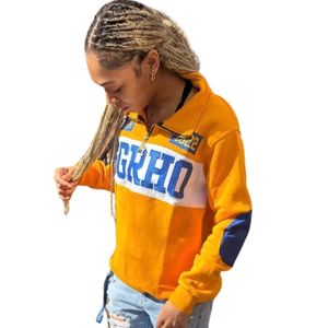 <b>Women</b> Luxe <b>Quarter</b> <b>Zip</b> Pullover Premium Long Sleeve Sweatshirt Casual College Inspired Athletic Fashion Top Comfortable Everyday - Product Image 2