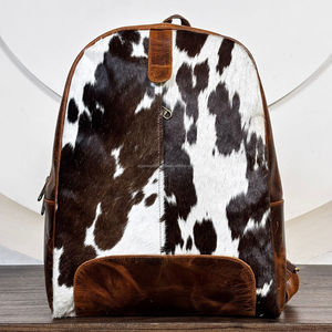 Premium Hair On Cowhide Leather <b>Backpack</b> Women Western <b>Backpack</b> Genuine Leather Travel Bags Stylish College Laptop <b>Backpack</b> - Product Image 4