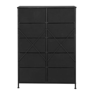 Mobile contenitore a doppia fila per soggiorno con 10 cassetti, superficie in tessuto cationico e struttura in ferro - Product Image 5