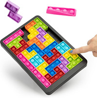27pc Permainan Puzzle Jigsaw Pop Push It Bubble Sensory Fidget Toys Penghilang Stres Papan Silikon Push It Popper untuk Anak-anak dan Dewasa