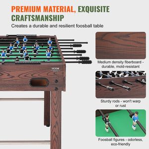 Juego de mesa de Futbolín de fútbol de tamaño estándar de 48 pulgadas para el hogar, sala de juegos familiar, incluye 2 pelotas y 2 portavasos - Product Image 2
