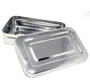 Boîte de Stérilisation Manuelle Autoclavable en Acier Inoxydable de Qualité Allemande 8x5x2 avec Couvercle Certifiée CE pour Instruments Chirurgicaux et Dentaires OEM ODM - Product Image 3