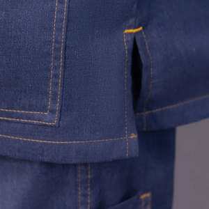 Customized Color & Logo Unisex <b>Scrub</b> <b>Sets</b> with Spandex/Cotton Canvas Fabric High Quality Hospital <b>Scrub</b> Uniform Needle Detection - Product Image 5