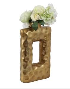 Gran oferta, maceta de Metal brillante para Festival para flores, florero de Metal artesanal, soporte Floral multiusos, florero para Decoración - Product Image 3